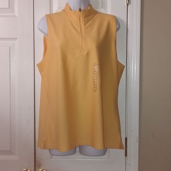 CALIA Women's Golf Honeycomb Mesh 1/2 Zip Sleeveless Polo  Sz XL NWT - Picture 1 of 9